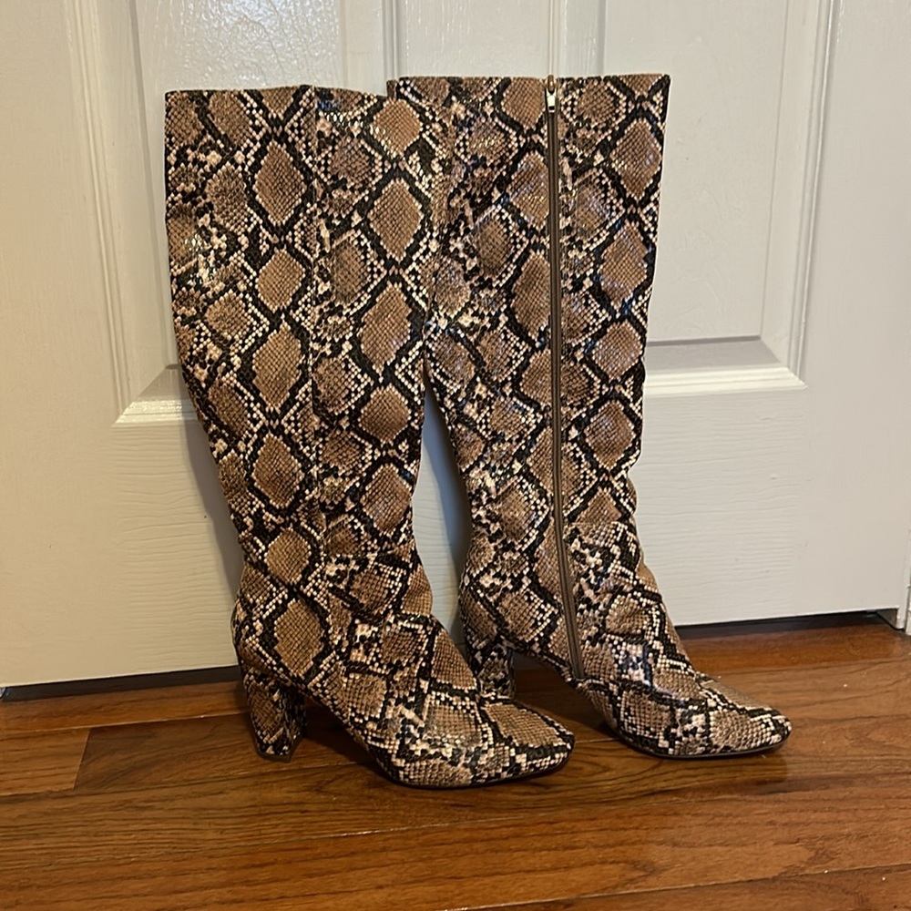 Steve Madden Snake print knee high boots